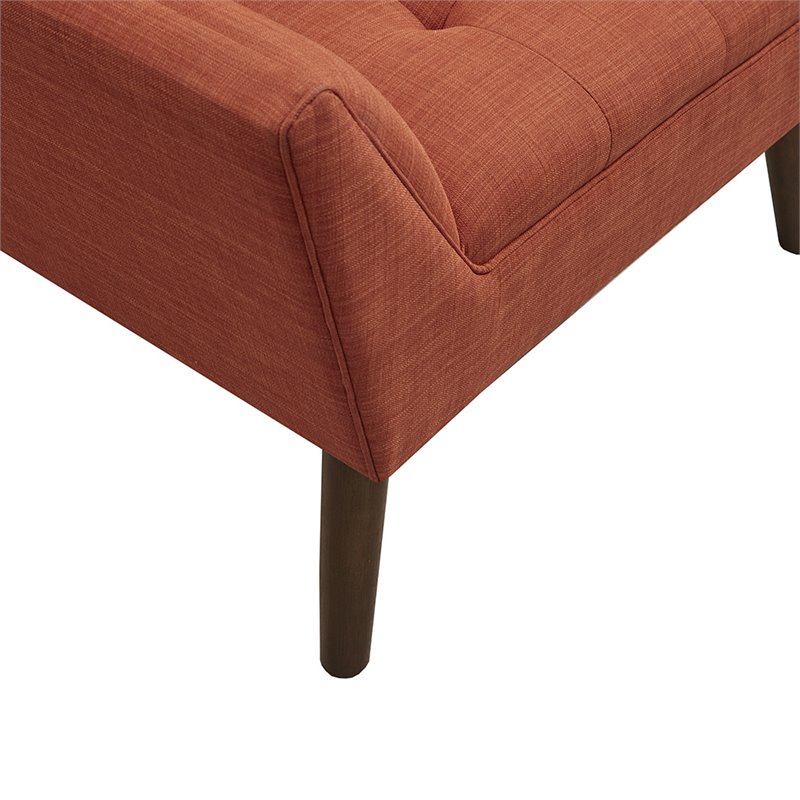 INK+IVY Newport Solid Wood and Polyester Lounge Accent Chair in Orange