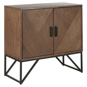 INK+IVY Krista Modern MDF Solid Wood Accent Cabinet in Brown/Black
