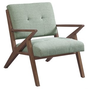 INK+IVY Rocket 32.5&quot Solid Wood and Polyester Lounge Chair in Seafoam Green