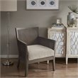 Madison Park Diedra Solid Wood and Polyester Accent Chair in Tan/Espresso