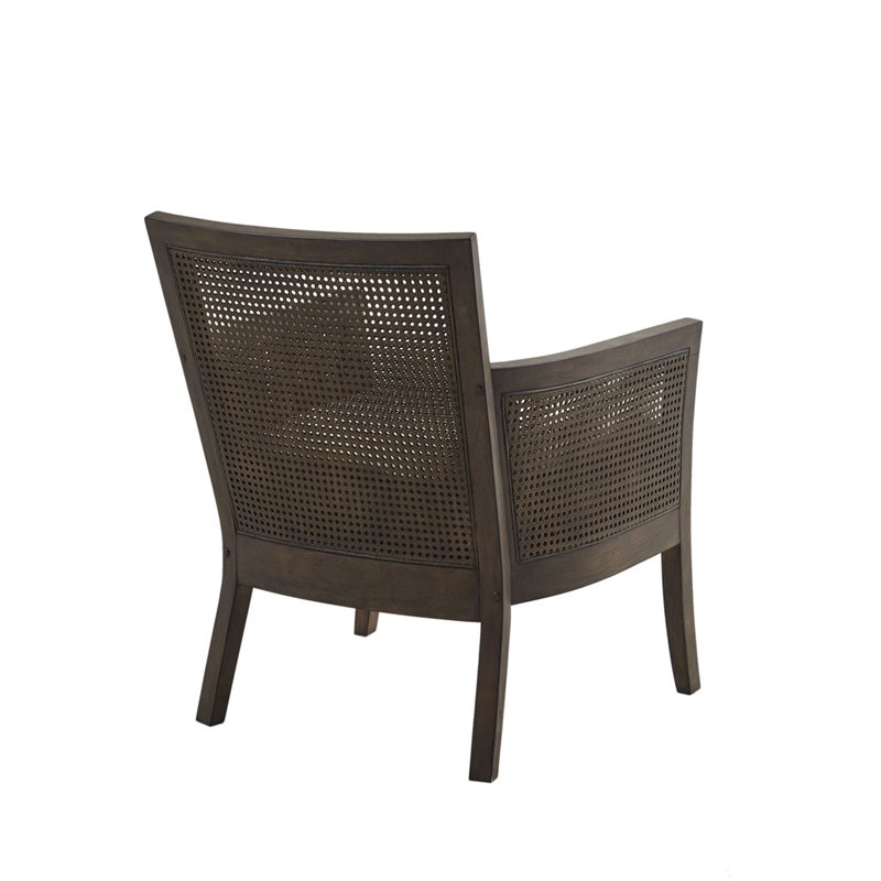 Madison Park Diedra Solid Wood and Polyester Accent Chair in Tan/Espresso