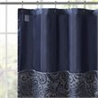 Madison Park Aubrey Polyester Jacquard Shower Curtain in Navy