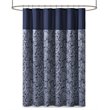 Madison Park Aubrey Polyester Jacquard Shower Curtain in Navy