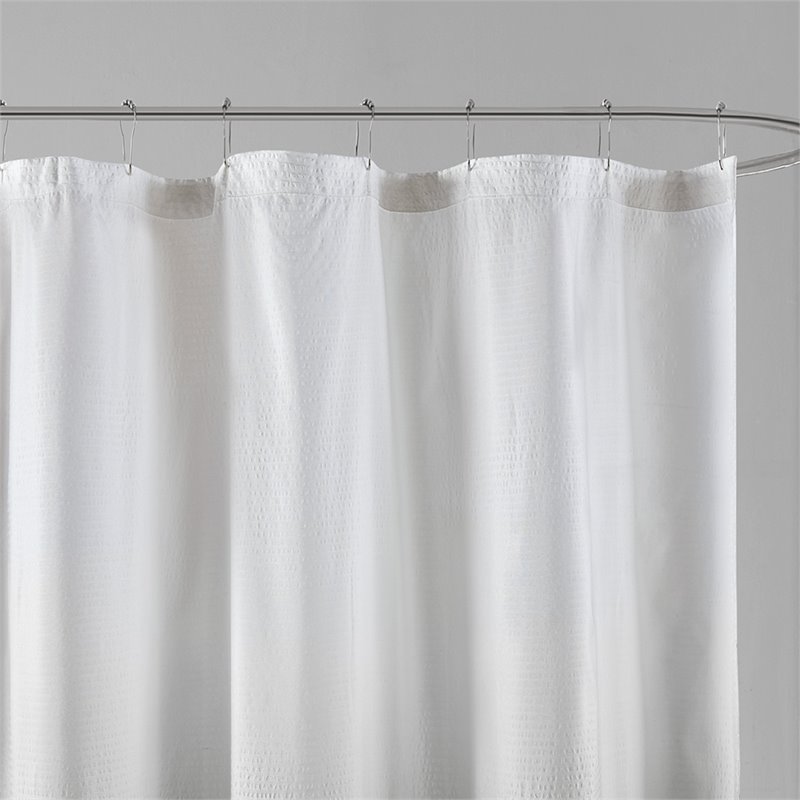 madison park ara polyester ombre printed seersucker shower curtain in gray