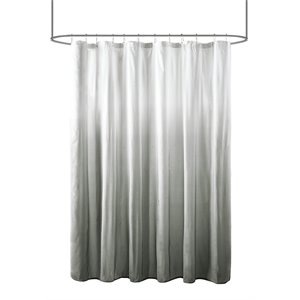 Madison Park Ara Polyester Ombre Printed Seersucker Shower Curtain in Gray