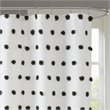 Madison Park Sophie Polyester Clip Shower Curtain in Black/White