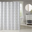 Madison Park Sophie Polyester Clip Shower Curtain in Gray/White