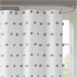Madison Park Sophie Polyester Clip Shower Curtain in Gray/White