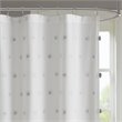 Madison Park Sophie Polyester Clip Shower Curtain in Gray/White
