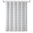 Madison Park Sophie Polyester Clip Shower Curtain in Gray/White