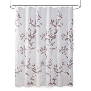 Madison Park Cecily Rayon Polyester Printed Shower Curtain in Mauve Purple