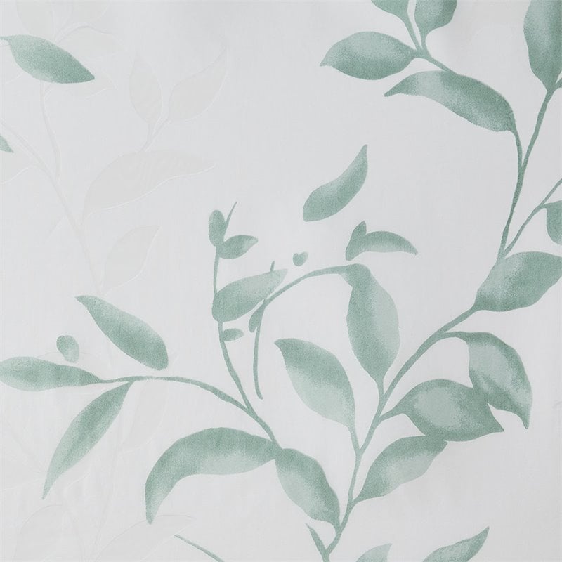 Madison Park Cecily Rayon Polyester Printed Shower Curtain in Seafoam Green