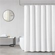 Madison Park Metro Polyester Woven Clipped Solid Shower Curtain in White