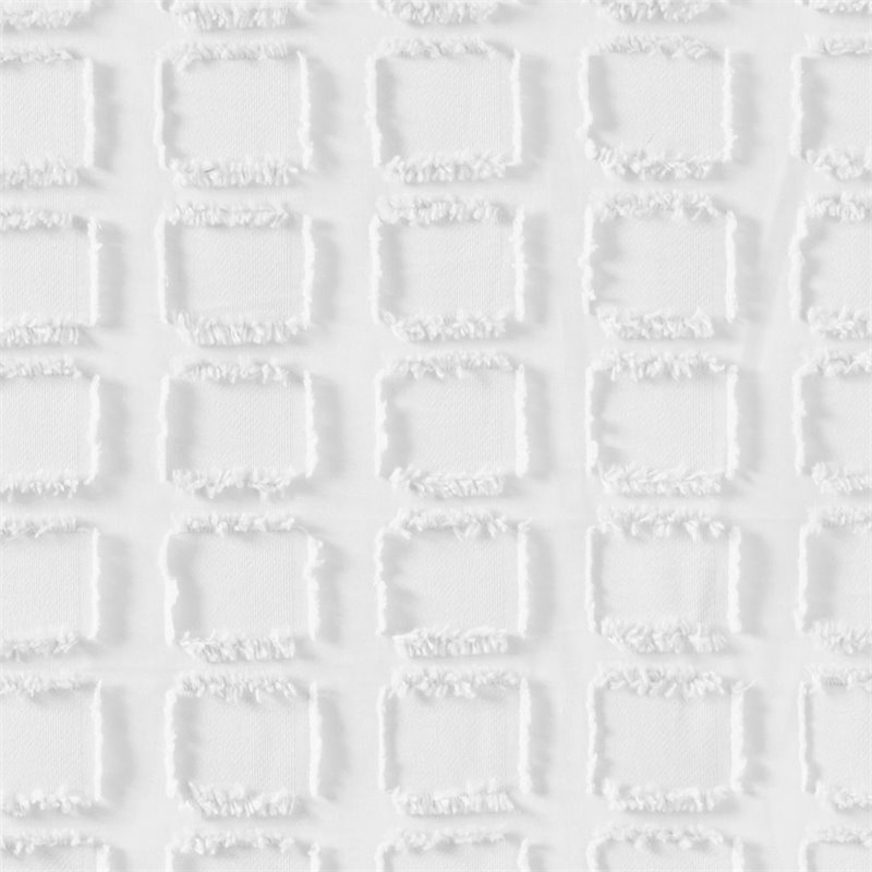 Madison Park Metro Polyester Woven Clipped Solid Shower Curtain in White