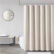 Madison Park Metro Polyester Woven Clipped Solid Shower Curtain in Sand Beige