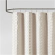 Madison Park Metro Polyester Woven Clipped Solid Shower Curtain in Sand Beige