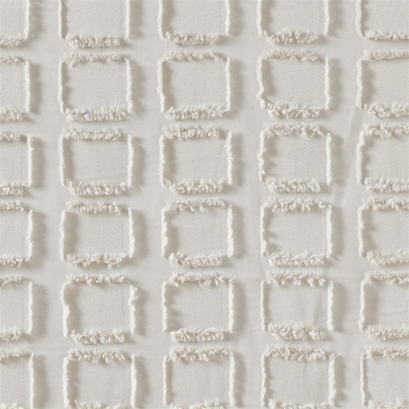 Madison Park Metro Polyester Woven Clipped Solid Shower Curtain in Sand Beige