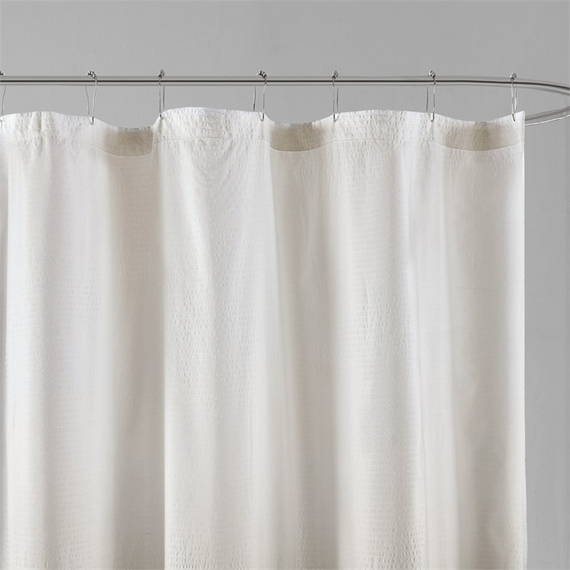 Madison Park Ara Polyester Ombre Printed Seersucker Shower Curtain in Brown