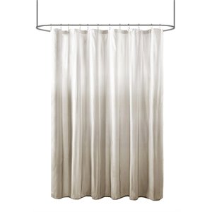 Madison Park Ara Polyester Ombre Printed Seersucker Shower Curtain in Brown