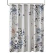 Madison Park Cassandra Contemporary Cotton Fabric Printed Shower Curtain in Blue