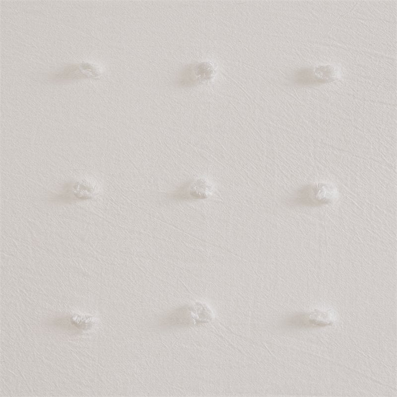Urban Habitat Brooklyn Cotton Jacquard Pom Pom Shower Curtain in Ivory