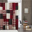 Woolrich Sunset Farmhouse Cotton Printed Pieced Lined Shower Curtain in Red