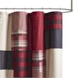 Woolrich Sunset Farmhouse Cotton Printed Pieced Lined Shower Curtain in Red