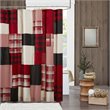Woolrich Sunset Farmhouse Cotton Printed Pieced Lined Shower Curtain in Red