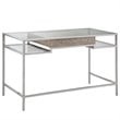 Madison Park Adela Tempered Glass and Metal Writing Desk in Antique Silver