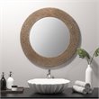 Madison Park Cove Round Coastal Glass Jute and MDF Mirror in Natural
