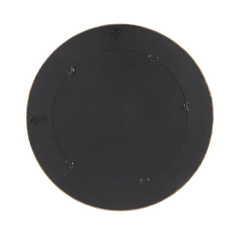 Madison Park Cove Round Coastal Glass Jute and MDF Mirror in Natural