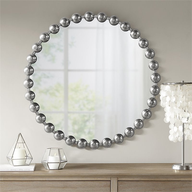 Madison Park Signature Marlowe Glass and Metal Wall Decor Mirror in Silver