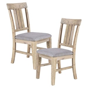 INK+IVY Sonoma 20.5&quot Pine Wood and Polyester Dining Side Set in Natural/Gray