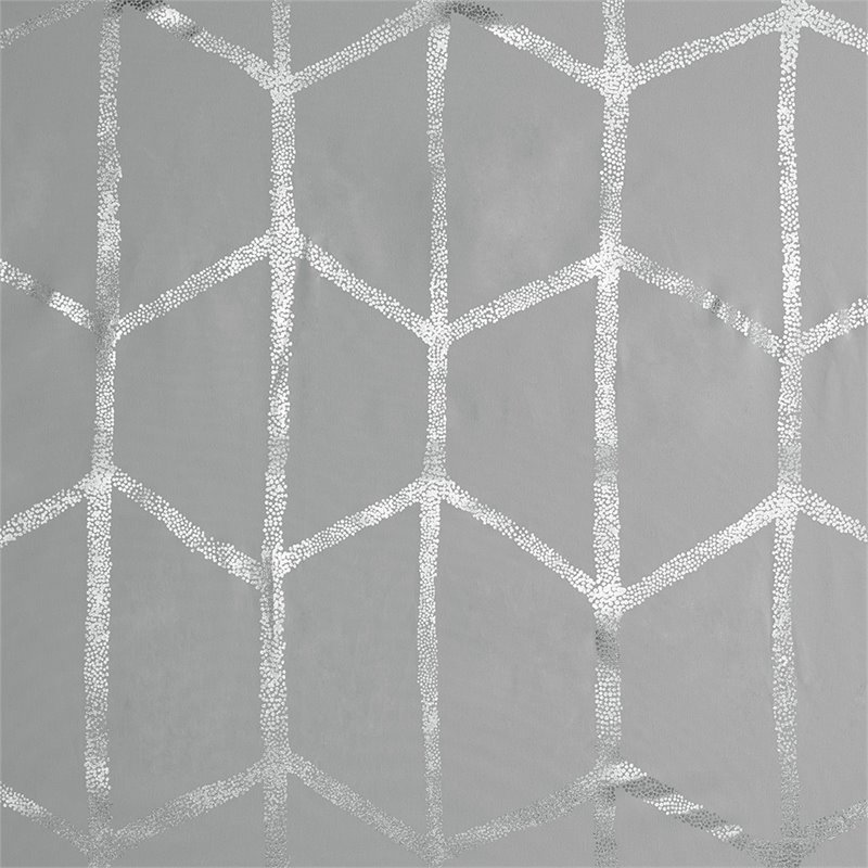 Intelligent Design Raina Polyester Microfiber Shower Curtain in Gray/Silver