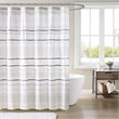 INK+IVY Nea Cotton Printed Shower Curtain with Trims in Off White/Gray