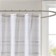 INK+IVY Nea Cotton Printed Shower Curtain with Trims in Off White/Gray