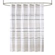 INK+IVY Nea Cotton Printed Shower Curtain with Trims in Off White/Gray