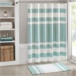 Madison Park Spa Waffle Weave Woven Polyester Shower Curtain in Aqua Blue