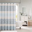 Madison Park Dawn Cotton Printed and Pieced Shower Curtain in Blue