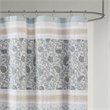 Madison Park Dawn Cotton Printed and Pieced Shower Curtain in Blue