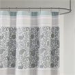 Madison Park Dawn Cotton Printed and Pieced Shower Curtain in Blue