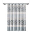 Madison Park Dawn Cotton Printed and Pieced Shower Curtain in Blue