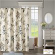 Madison Park Quincy Cotton Printed Shower Curtain in Khaki Brown