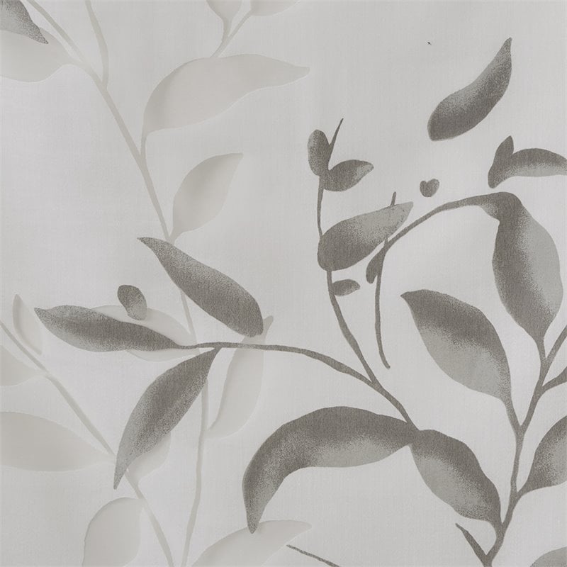Madison Park Cecily Rayon Polyester Printed Burnout Shower Curtain in Gray