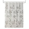 Madison Park Cecily Rayon Polyester Printed Burnout Shower Curtain in Gray