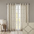 Madison Park Saratoga Polyester Fabric Geometric Fretwork Panel in Beige