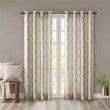 Madison Park Saratoga Polyester Fabric Geometric Fretwork Panel in Beige