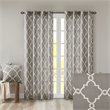Madison Park Saratoga Polyester Fabric Geometric Fretwork Panel in Gray