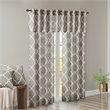 Madison Park Saratoga Polyester Fabric Geometric Fretwork Panel in Gray