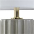 Martha Stewart Regina Modern Fabric and Ceramic Table Lamp in Gray